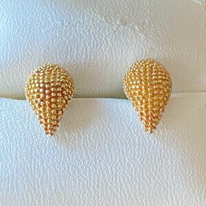 Elizabeth and James Puck's Garden Wasp Stinger Sterling Gold Tone Earrings NWOT